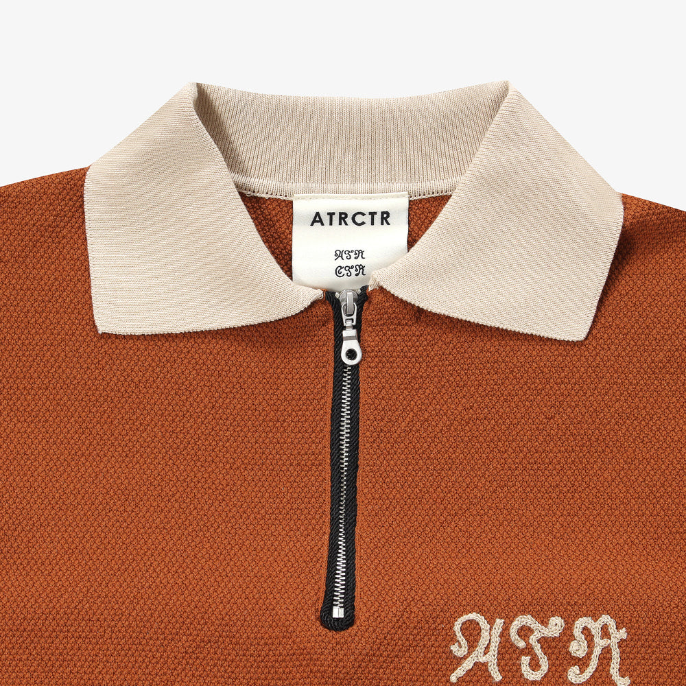 Harf zip seed stitch polo